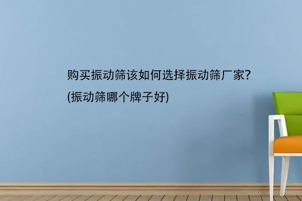 購買振動篩該如何選擇振動篩廠家？(振動篩哪個牌子好)